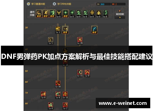 DNF男弹药PK加点方案解析与最佳技能搭配建议